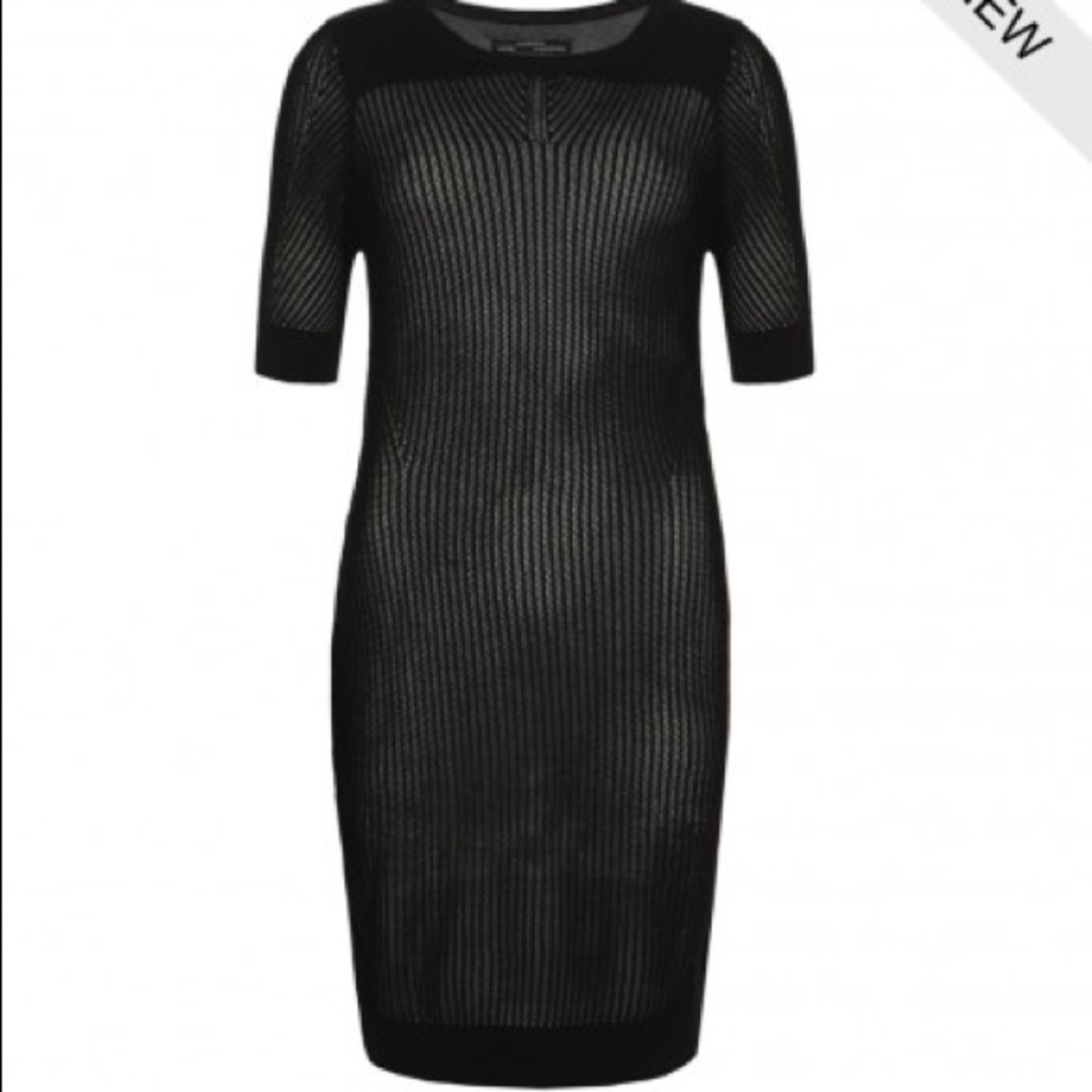 Allsaints Black knit sheer dress